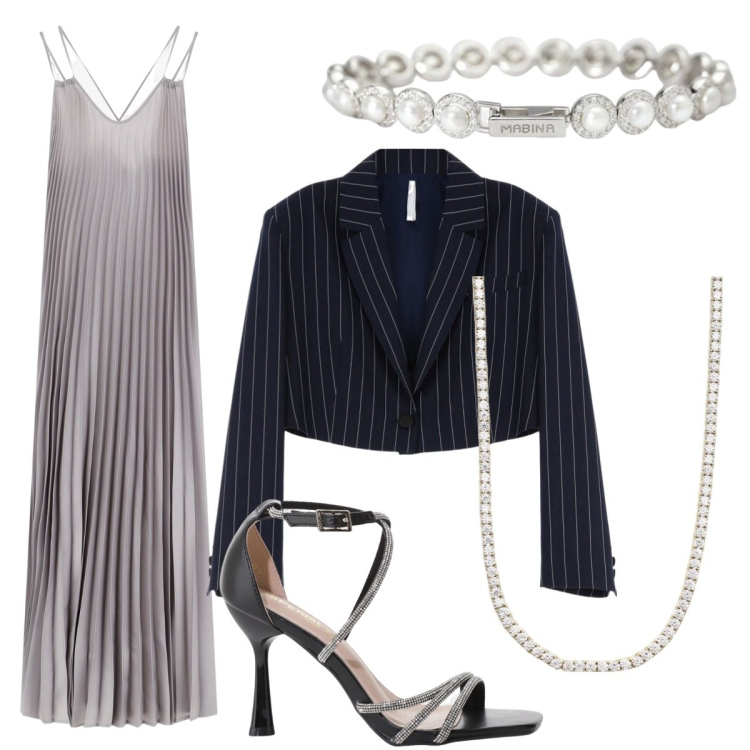 Outfit donna - Total look #2172803. Abbinamento con braccialetti, collane, sandali col tacco, vestiti lunghi, blazer.