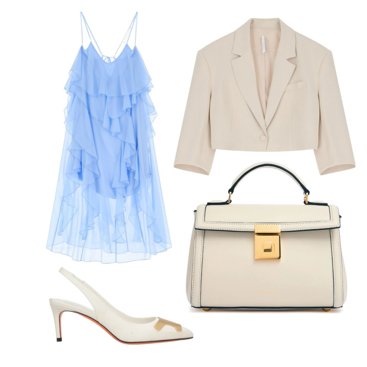 Outfit donna - Matrimonio di mio cugino. Stile Casual chic per Cerimonia. Abbinamento con décolleté, vestiti lunghi, blazer, borse a mano.