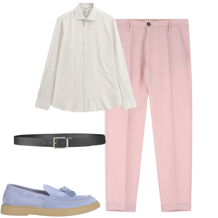 Outfit uomo - City. Stile Trendy per Tutti i giorni. Abbinamento con cinture, scarpe stringate, pantaloni, camicie.