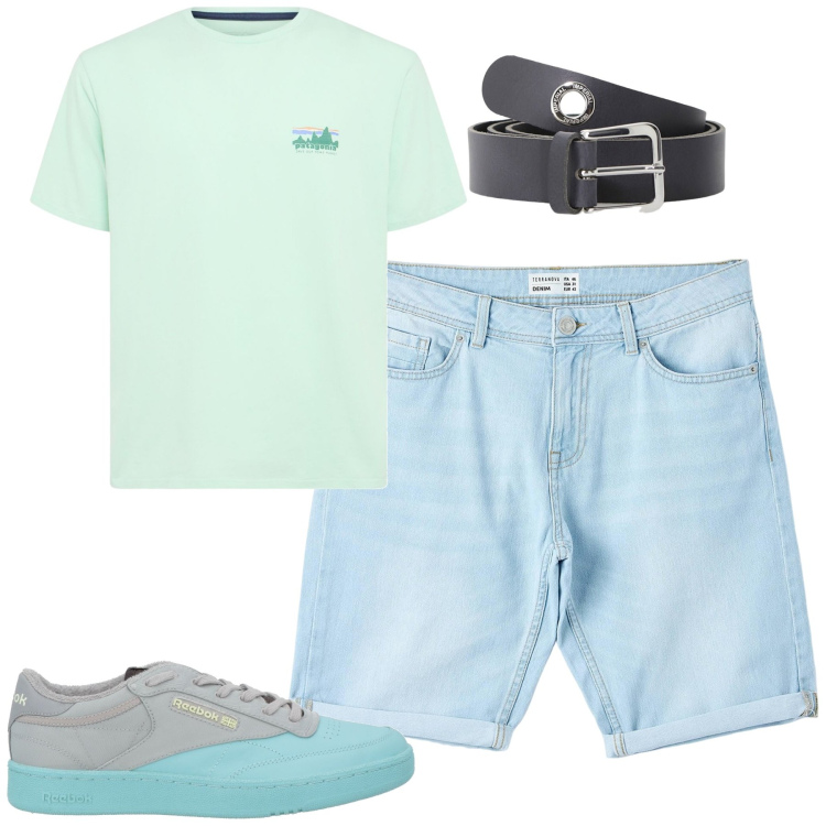 Outfit uomo - Total look #2173225. Stile Casual per Tutti i giorni. Abbinamento con sneakers, bermuda, cinture, t-shirt.