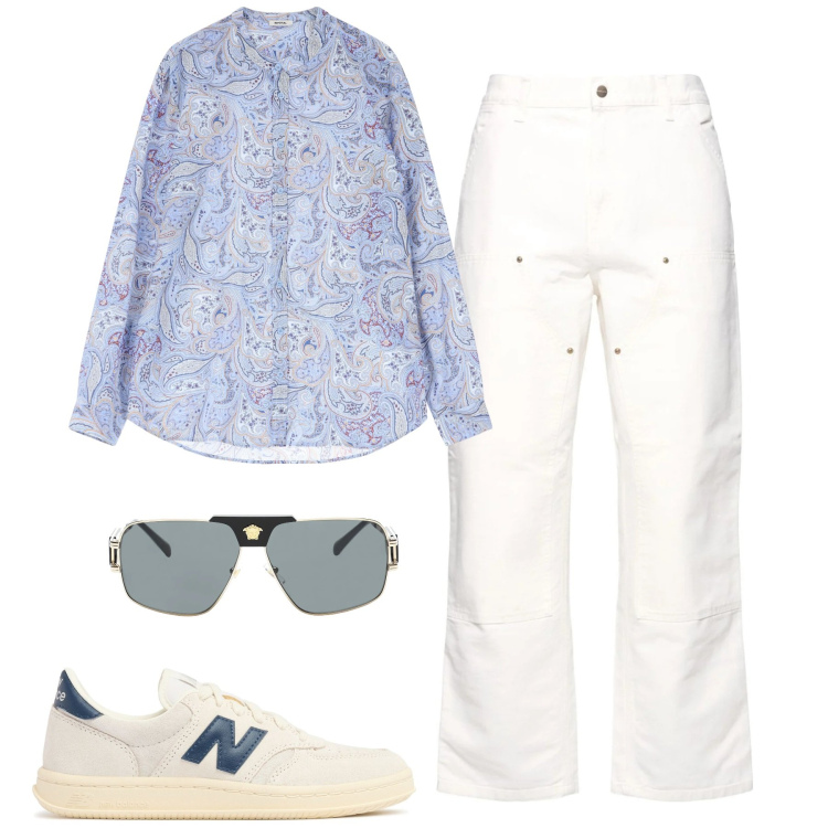 Outfit uomo - Total look #2173230. Stile Casual per Tutti i giorni. Abbinamento con occhiali da sole, camicie, sneakers, jeans.