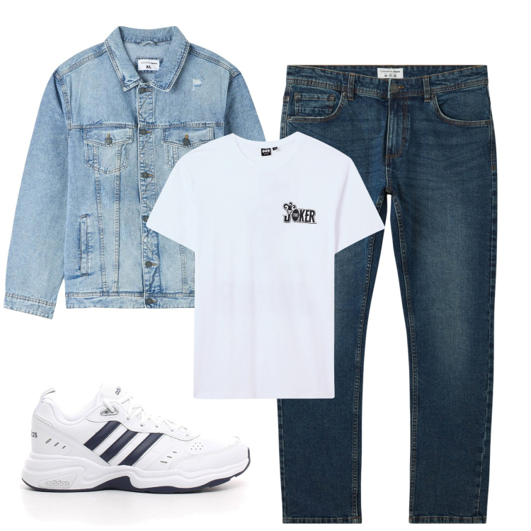 Outfit uomo - City. Stile Casual per Tutti i giorni. Abbinamento con giacche, jeans, t-shirt, sneakers.