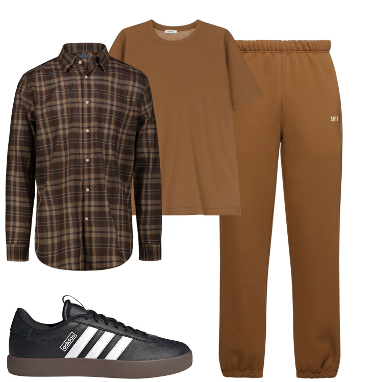 Outfit uomo - Total look #2173366. Stile Casual per Tutti i giorni. Abbinamento con t-shirt, camicie, sneakers, pantaloni.