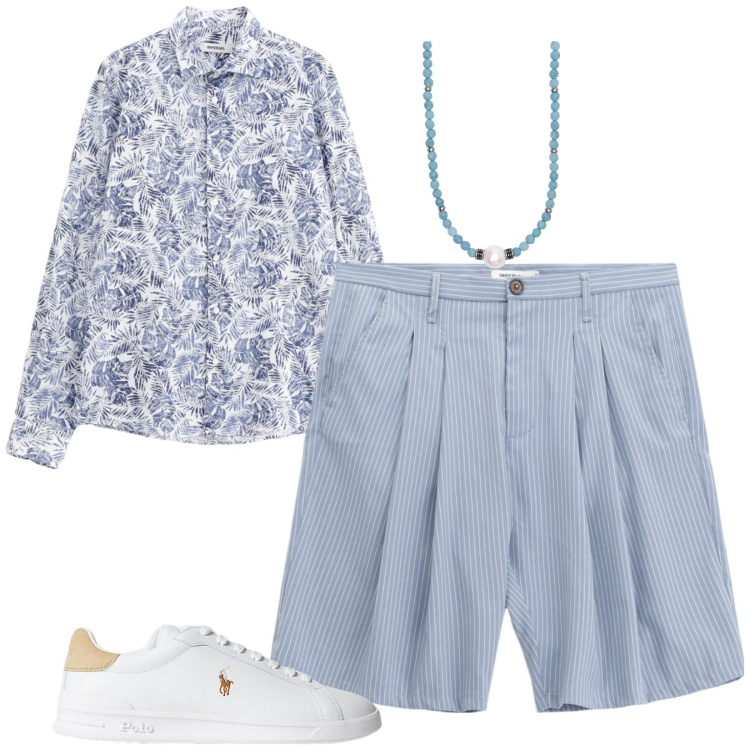 Outfit uomo - Imperial - The Art of Vacation. Stile Casual per Tutti i giorni. Abbinamento con collane, camicie, bermuda, sneakers.