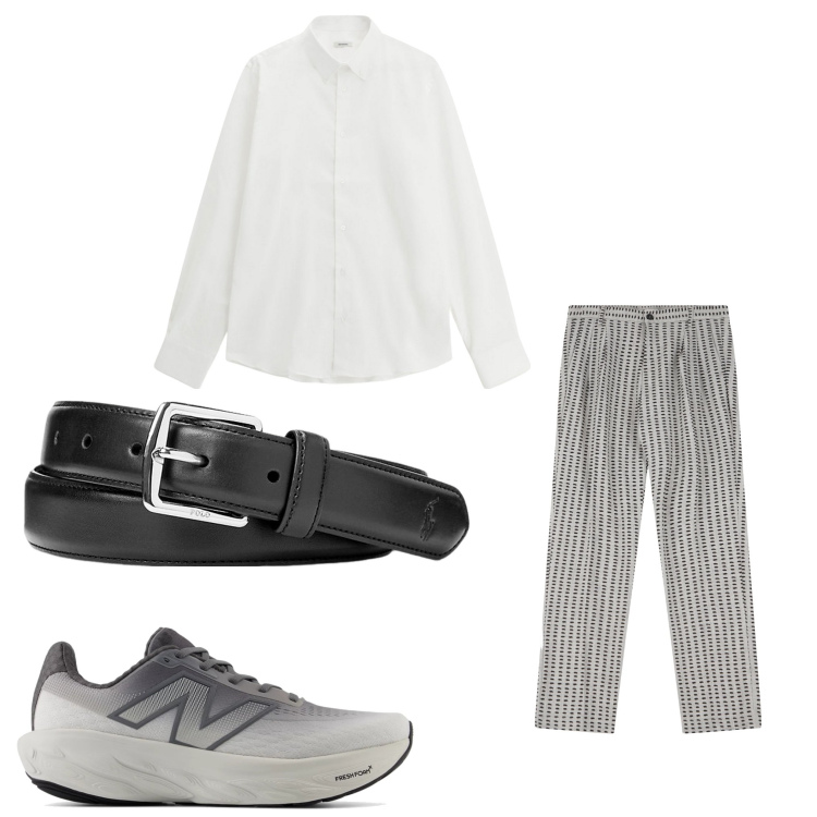 Outfit uomo - Fresco. Stile Casual per Tutti i giorni. Abbinamento con sneakers, pantaloni, camicie, cinture.