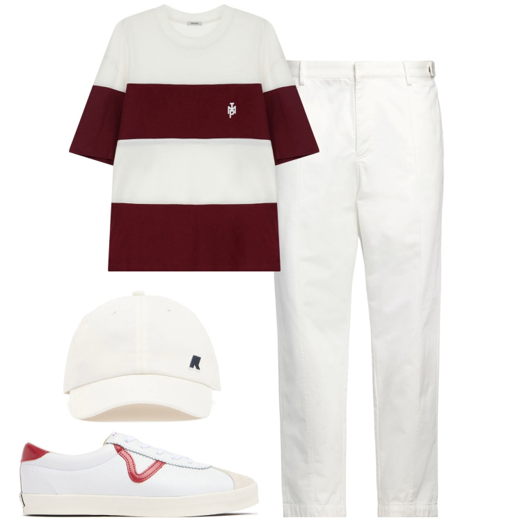Outfit uomo - City. Stile Casual per Tutti i giorni. Abbinamento con pantaloni, t-shirt, sneakers, cappelli.
