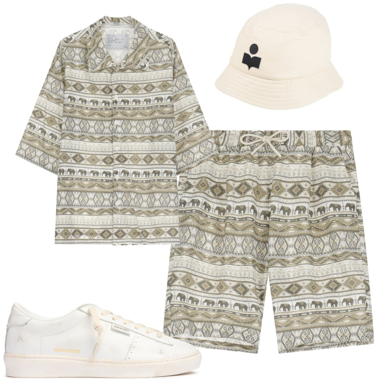 Outfit uomo - Imperial. Stile Casual per Tutti i giorni. Abbinamento con cappelli, bermuda, camicie a manica corta, sneakers.