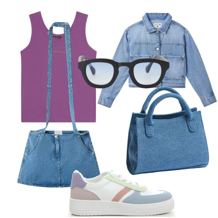 Outfit donna - Concerti rock, musica live a maggio. Stile Casual per Tutti i giorni. Abbinamento con minigonne, borse a tracolla, cappotti, occhiali da sole, canottiere, sneakers.