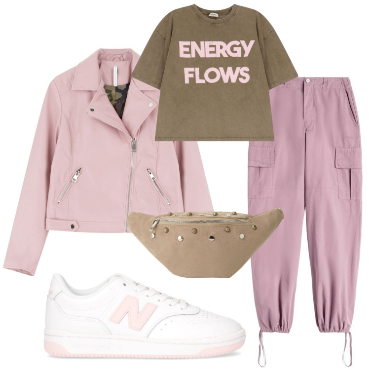 Outfit donna - Rock rosa baby. Abbinamento con blazer, pantaloni cargo, marsupi, t-shirt, sneakers.