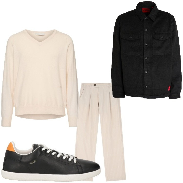Outfit uomo - Bicolor. Stile Casual per Tutti i giorni. Abbinamento con sneakers, camicie, pantaloni, pullovers.