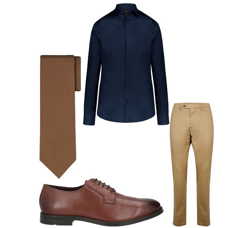 Outfit uomo - Semplicemente elegante. Stile Business/Elegante per Ufficio. Abbinamento con scarpe stringate, camicie, pantaloni chino, cravatte.