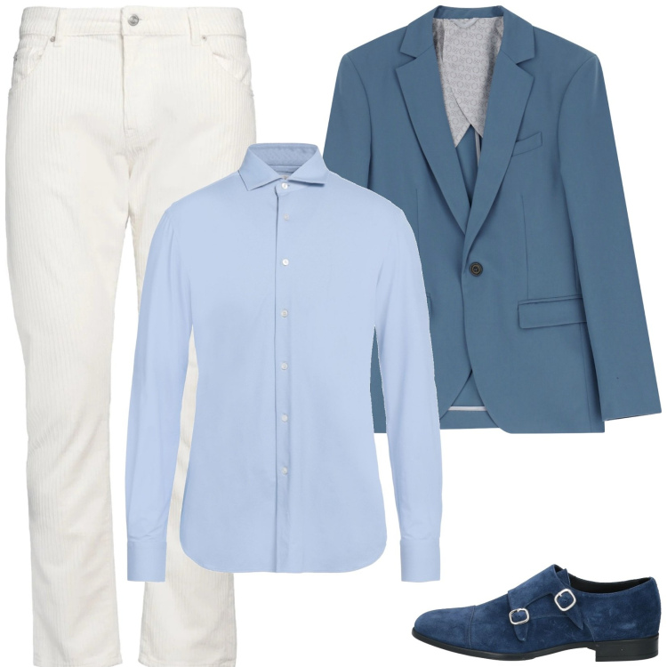 Outfit uomo - Total look #2173915. Stile Trendy per Cerimonia. Abbinamento con camicie, scarpe stringate, pantaloni, giacche.