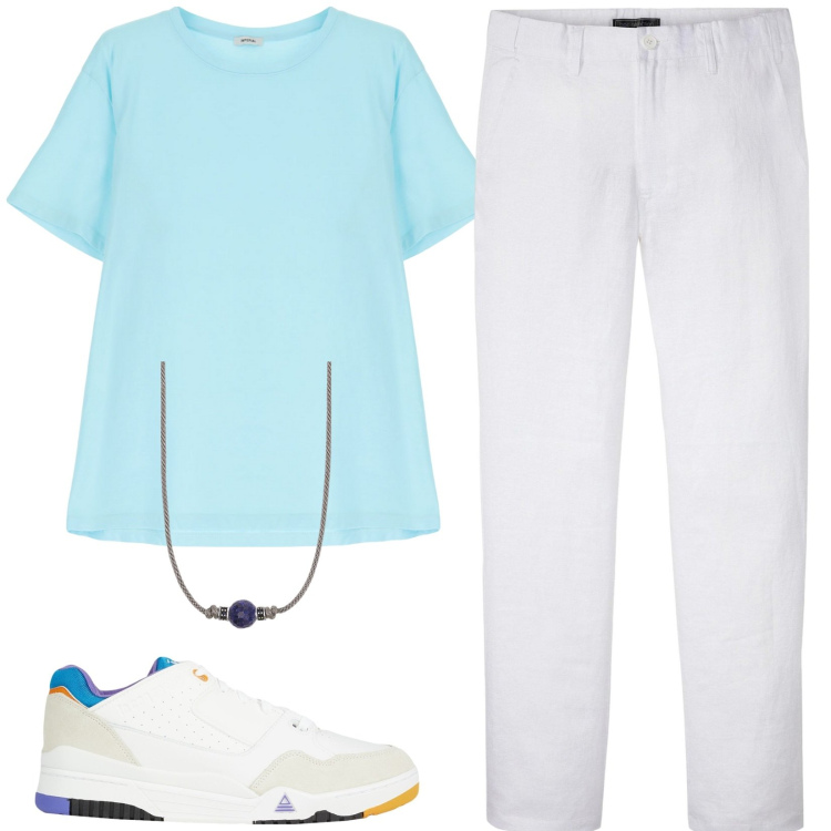 Outfit uomo - Total look #2173934. Stile Casual per Tutti i giorni. Abbinamento con pantaloni, sneakers, collane, t-shirt.