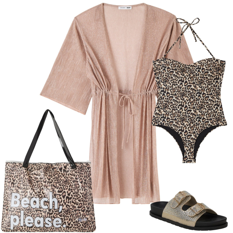 Outfit donna - Terranova Summer. Stile Casual chic per Mare. Abbinamento con costumi interi, ciabatte, borse tote, caftani.