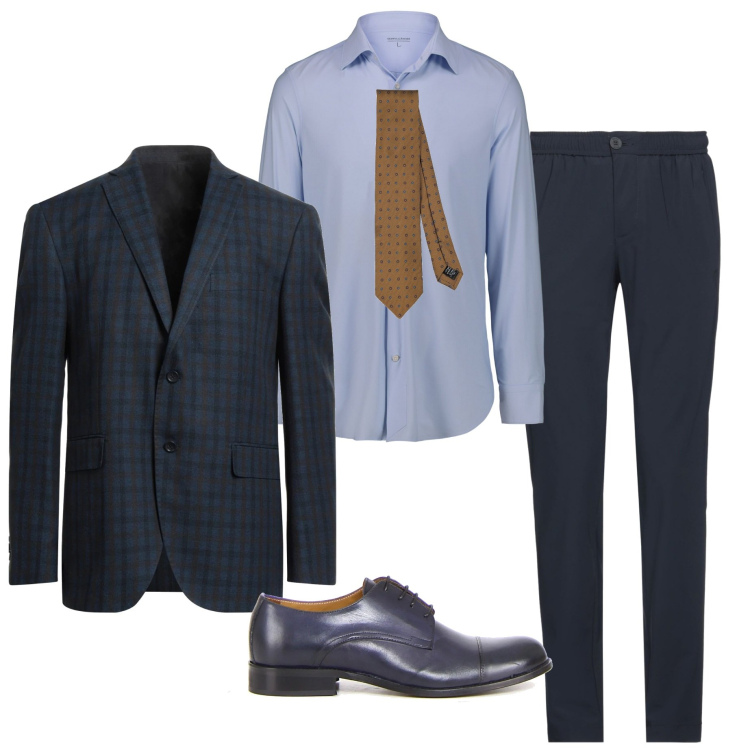Outfit uomo - Business men. Stile Business/Elegante per Ufficio. Abbinamento con giacche, pantaloni, cravatte, camicie, scarpe stringate.