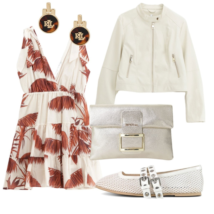 Outfit donna - L’abitino con le balze. Stile Bon Ton per Ufficio. Abbinamento con vestiti corti, giacche, pochette, orecchini, ballerine.