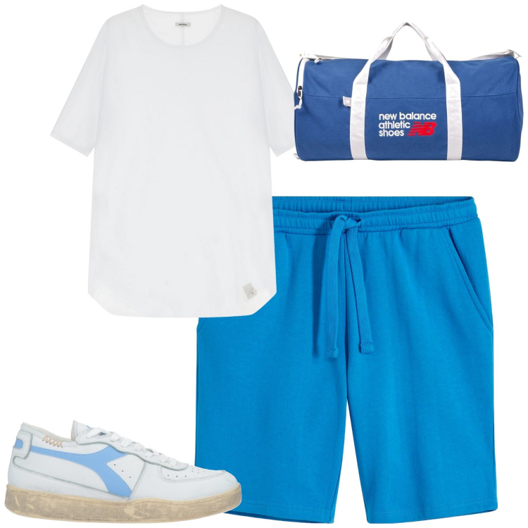 Outfit uomo - Total look #2174075. Stile Casual per Tutti i giorni. Abbinamento con bermuda, sneakers, borse sportive, t-shirt.