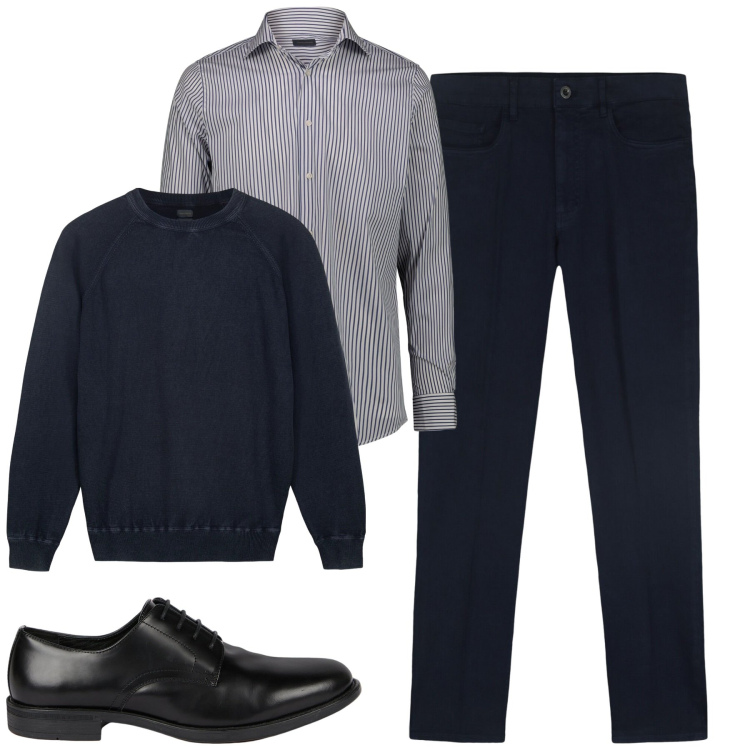 Outfit uomo - Total look #2174089. Stile Urban per Tutti i giorni. Abbinamento con scarpe stringate, maglieria, pantaloni, camicie.