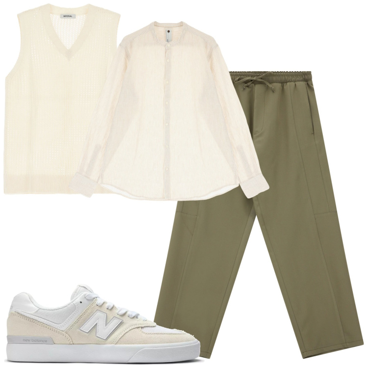 Outfit uomo - Total look #2174110. Stile Urban per Tutti i giorni. Abbinamento con sneakers, pantaloni cargo, camicie, gilet.