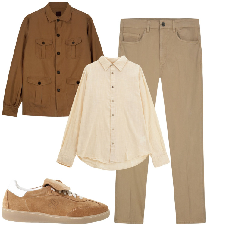 Outfit uomo - City. Stile Urban per Tutti i giorni. Abbinamento con sneakers, camicie, cappotti, pantaloni.