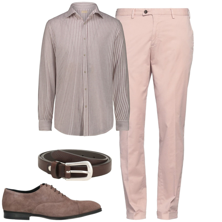 Outfit uomo - Total look #2174130. Stile Trendy per Tutti i giorni. Abbinamento con scarpe stringate, pantaloni chino, cinture, camicie.