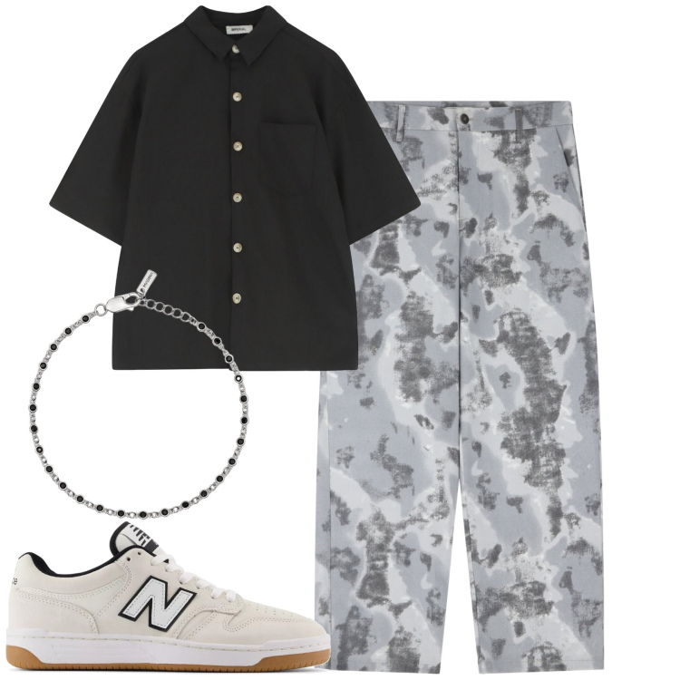 Outfit uomo - Total look #2174133. Stile Casual per Tutti i giorni. Abbinamento con braccialetti, sneakers, pantaloni, camicie a manica corta.
