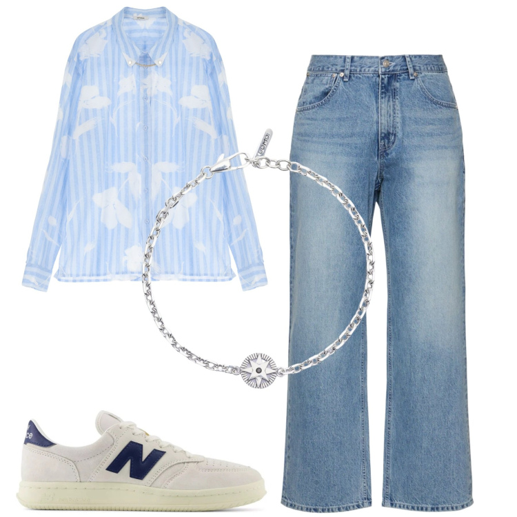 Outfit uomo - La camicia fantasia. Stile Casual per Tutti i giorni. Abbinamento con braccialetti, sneakers, camicie, jeans.