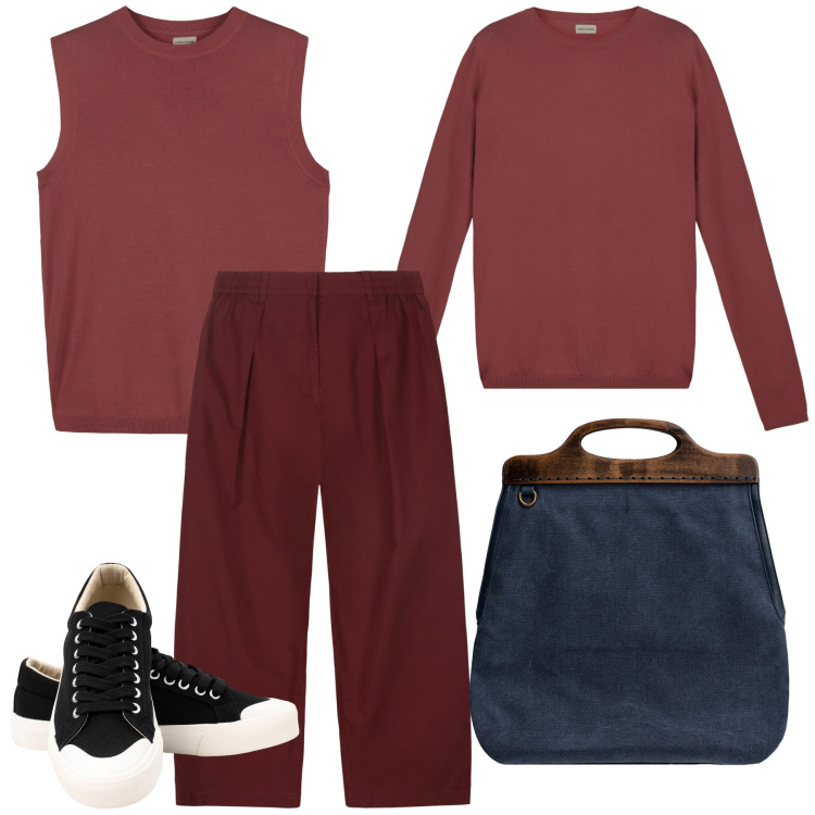Outfit donna - Impegni di fine stagione Doppelganger. Stile Urban per Tutti i giorni. Abbinamento con sneakers, maglieria, pantaloni, borse a tracolla, maglieria.