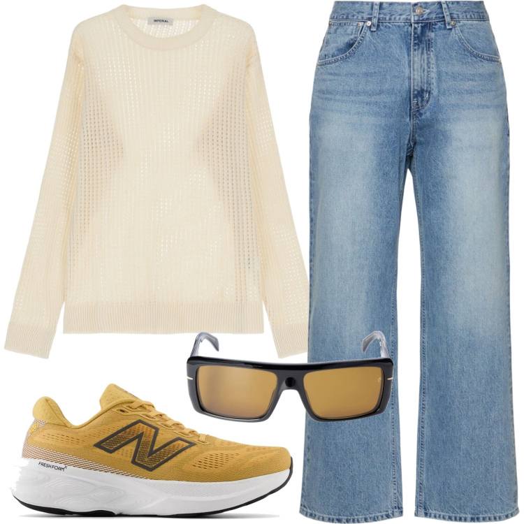 Outfit uomo - Total look #2174487. Stile Casual per Tutti i giorni. Abbinamento con sneakers, pullovers, occhiali da sole, jeans.