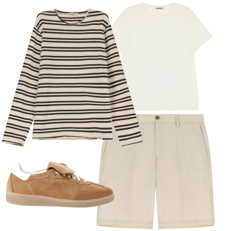 Outfit uomo - City. Stile Casual per Tutti i giorni. Abbinamento con sneakers, bermuda, felpe, t-shirt.