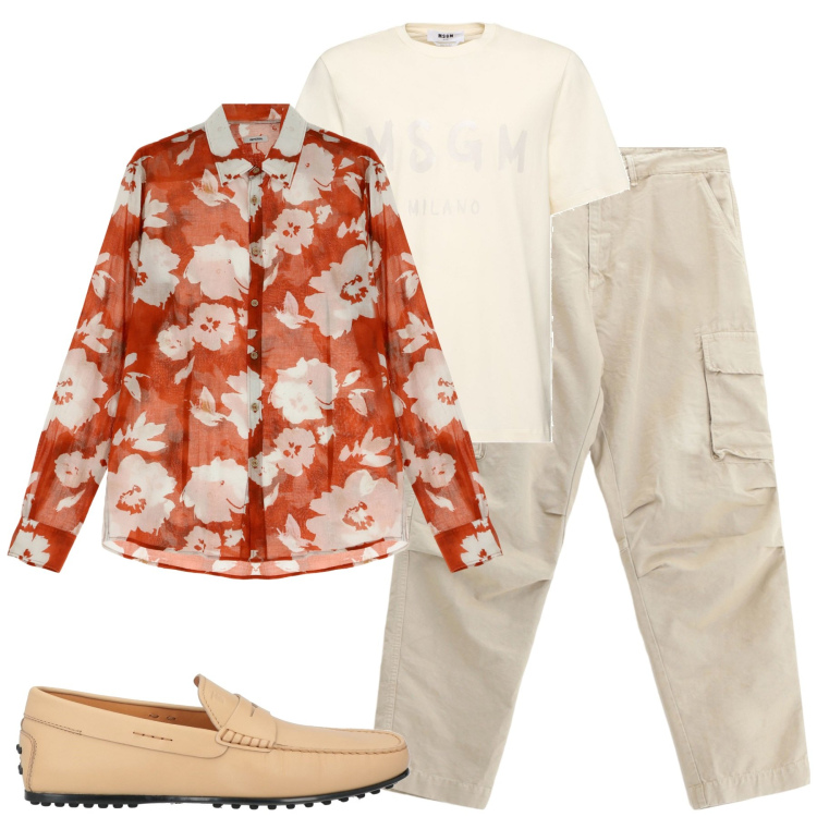 Outfit uomo - Total look #2174506. Stile Trendy per Tutti i giorni. Abbinamento con scarpe stringate, pantaloni cargo, camicie, t-shirt.