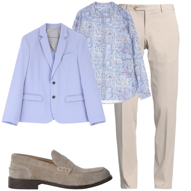 Outfit uomo - City. Stile Trendy per Serata speciale. Abbinamento con pantaloni, giacche, camicie, scarpe stringate.
