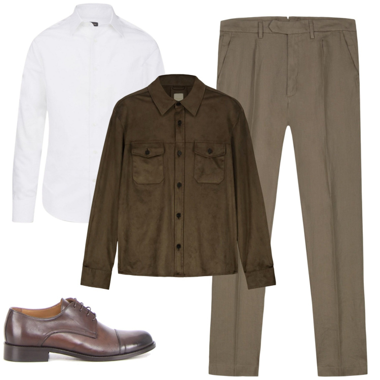 Outfit uomo - Total look #2174540. Stile Urban per Tutti i giorni. Abbinamento con camicie, giacche, pantaloni, scarpe stringate.
