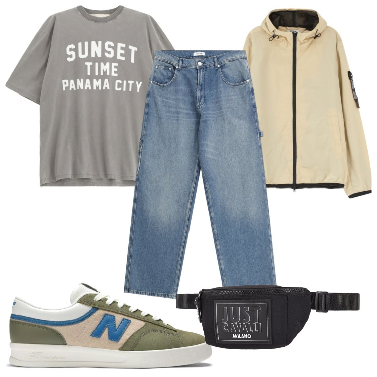 Outfit uomo - Total look #2174609. Stile Trendy per Serata speciale. Abbinamento con borse sportive, sneakers, giacche, jeans, t-shirt.