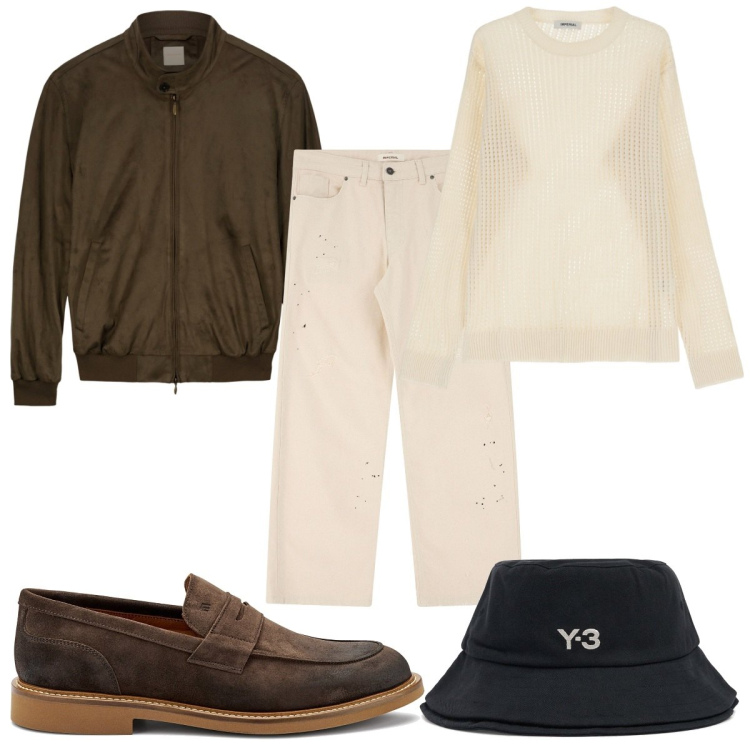 Outfit uomo - Total look #2174611. Stile Casual per Tutti i giorni. Abbinamento con pantaloni, pullovers, giacche, cappelli, scarpe stringate.