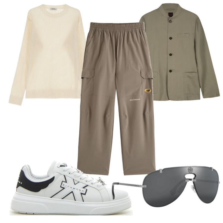 Outfit uomo - Total look #2174625. Stile Trendy per Tutti i giorni. Abbinamento con occhiali da sole, pantaloni, pullovers, giacche, sneakers.