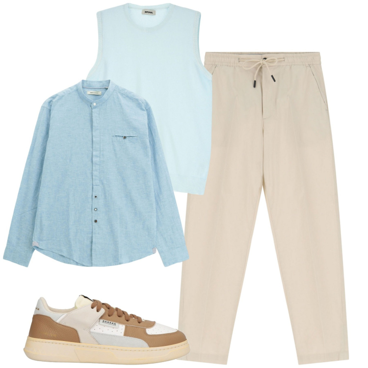 Outfit uomo - Total look #2174626. Stile Trendy per Tutti i giorni. Abbinamento con sneakers, pantaloni chino, maglieria, camicie.