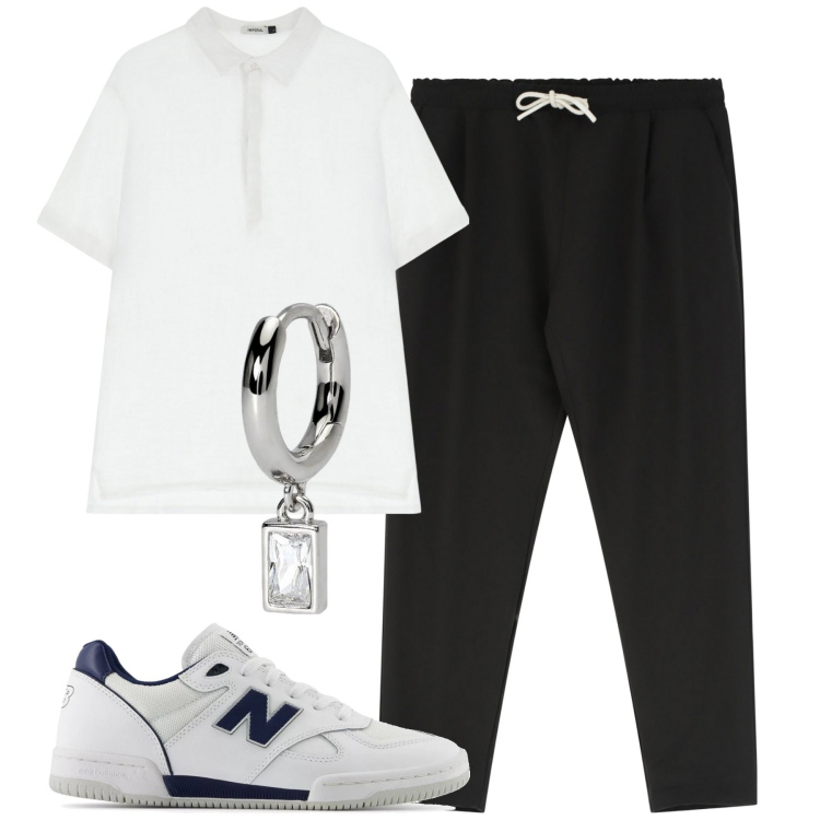 Outfit uomo - Total look #2174866. Stile Casual per Tutti i giorni. Abbinamento con orecchini, sneakers, pantaloni, polo.