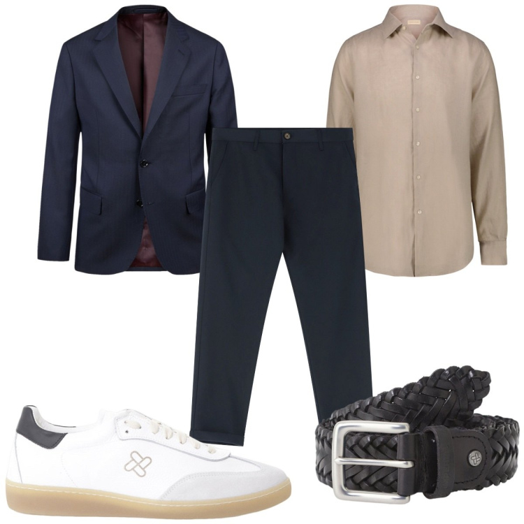 Outfit uomo - Total look #2175000. Stile Casual per Ufficio. Abbinamento con pantaloni chino, cinture, sneakers, abiti, camicie.