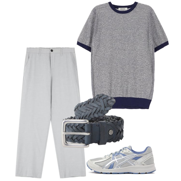 Outfit uomo - Righini. Stile Trendy per Tutti i giorni. Abbinamento con cinture, pantaloni, maglieria, sneakers.