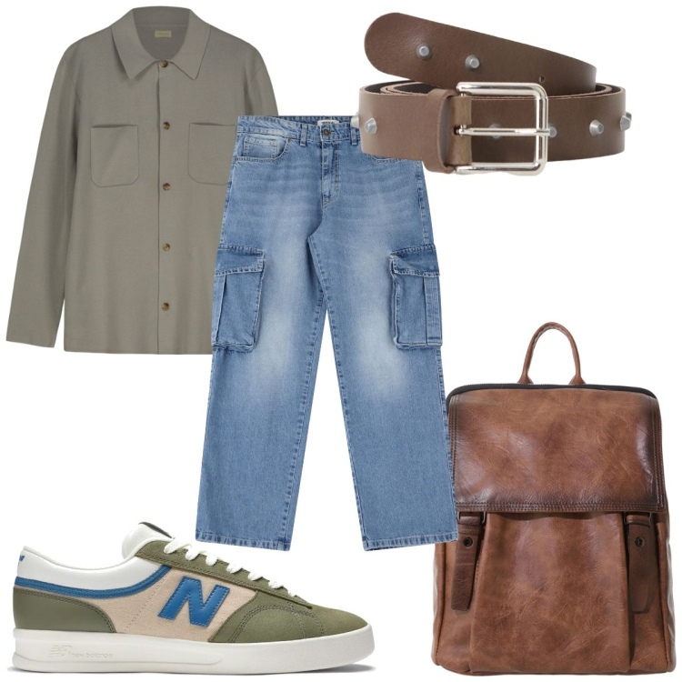 Outfit uomo - Total look #2175013. Stile Casual per Tutti i giorni. Abbinamento con sneakers, cinture, borse sportive, jeans, cardigans.