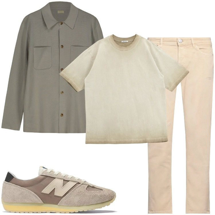 Outfit uomo - Total look #2175102. Stile Casual per Tutti i giorni. Abbinamento con pantaloni, sneakers, t-shirt, cardigans.