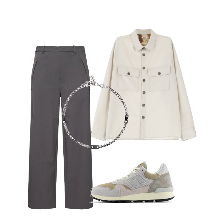 Outfit uomo - Passeggiata. Stile Casual per Tutti i giorni. Abbinamento con braccialetti, sneakers, camicie, pantaloni.