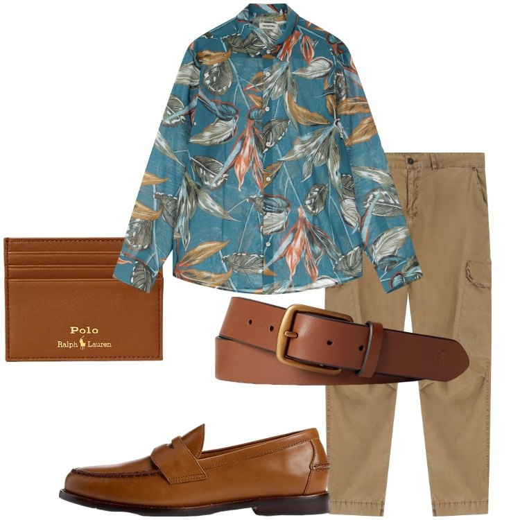 Outfit uomo - Pranzo di lavoro Imperial. Stile Trendy per Ufficio. Abbinamento con camicie, pantaloni cargo, scarpe stringate, cinture, portafogli.