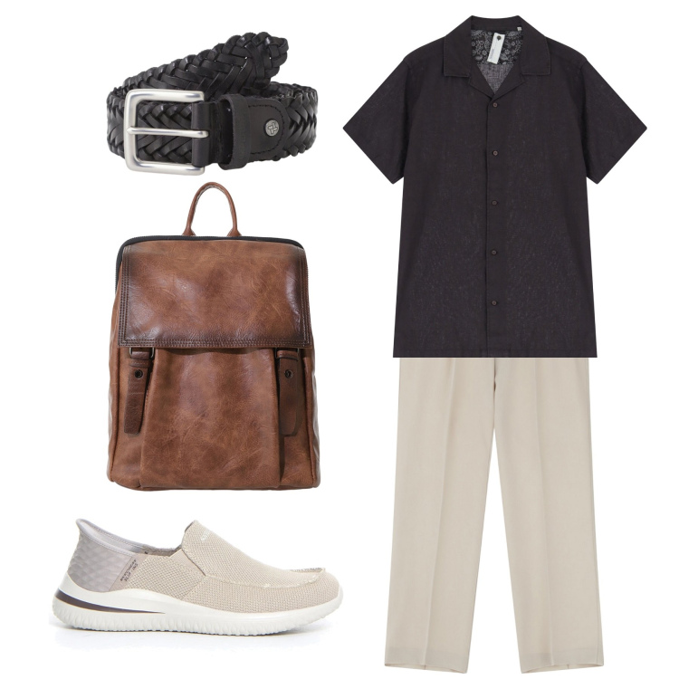 Outfit uomo - L\' estate con Imperial. Stile Trendy per Tutti i giorni. Abbinamento con pantaloni, cinture, camicie a manica corta, borse sportive, sneakers.