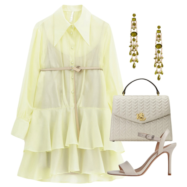 Outfit donna - Portofino!. Stile Bon Ton per Cerimonia. Abbinamento con vestiti corti, sandali in pelle, orecchini, borse a mano.