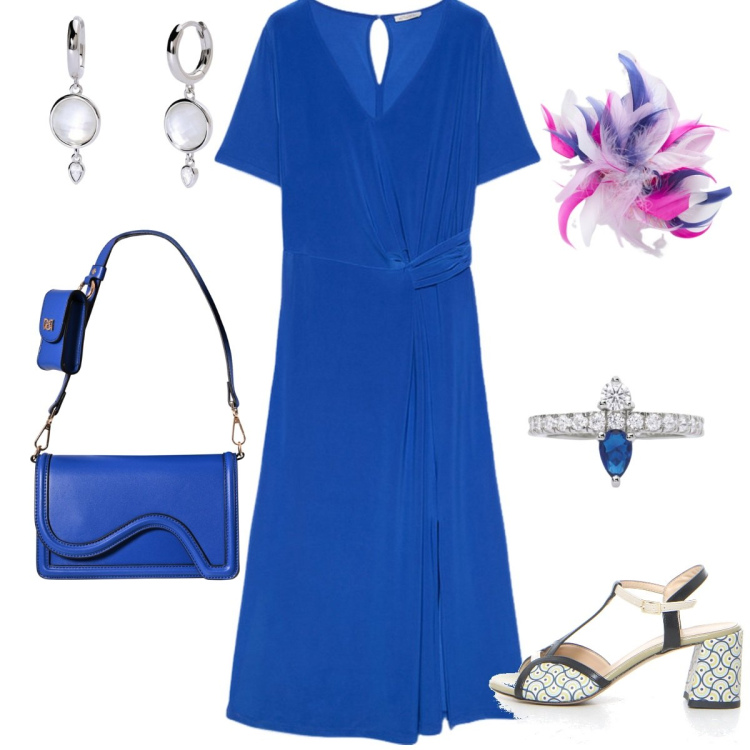 Outfit donna - Maxi dress, maxi libertà. Stile Chic per Tutti i giorni. Abbinamento con anelli, orecchini, pochette, vestiti midi/longuette, sandali col tacco, accessori per capelli.