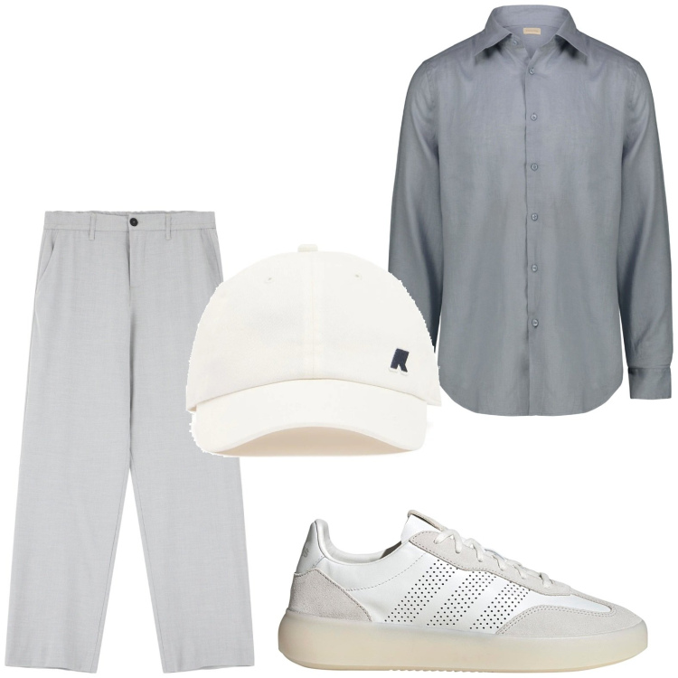 Outfit uomo - Colore sabbia. Stile Casual per Tutti i giorni. Abbinamento con pantaloni, camicie, cappelli, sneakers.