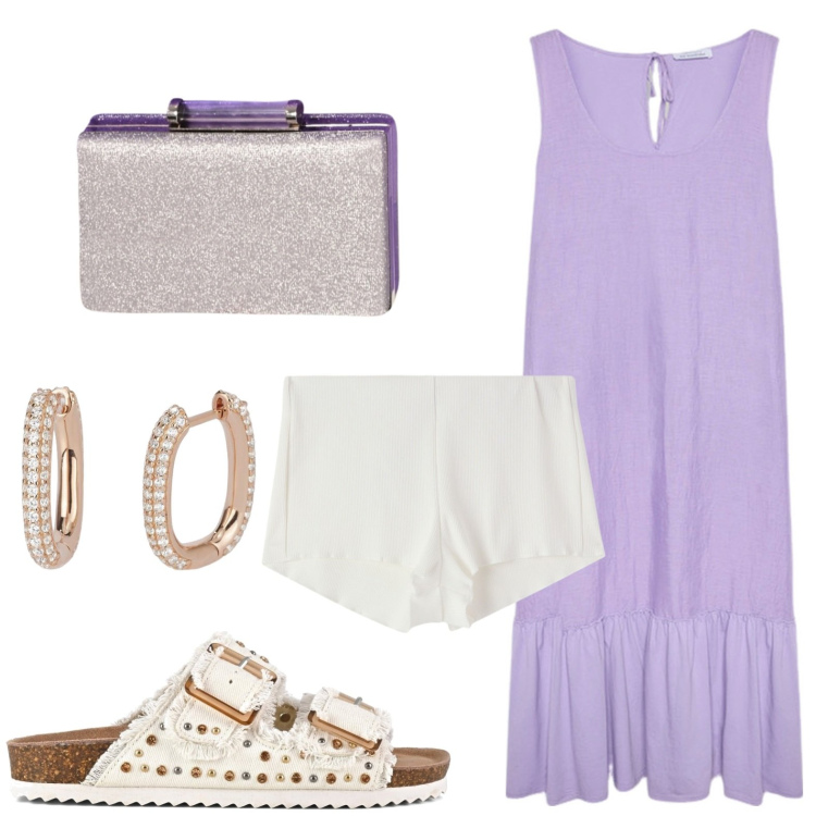 Outfit donna - Maxi dress, maxi libertà. Stile Glamour per Serata fuori. Abbinamento con culotte, orecchini, pochette, sandali, vestiti lunghi.