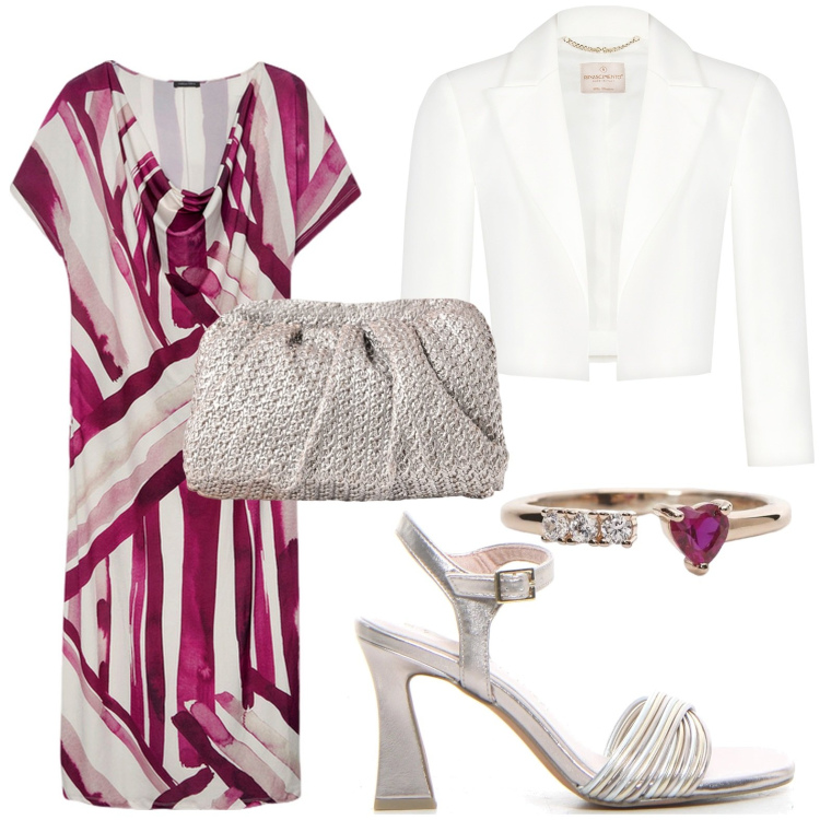 Outfit donna - Maxi dress, maxi libertà. Stile Chic per Serata fuori. Abbinamento con anelli, clutch, bolero, vestiti lunghi, sandali col tacco.